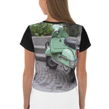 Crop Tee - Vintage Green Italian Scooter