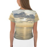 Crop Tee - Cloudy Beach Sunset