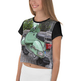 Crop Tee - Vintage Green Italian Scooter