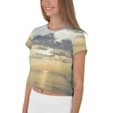 Crop Tee - Cloudy Beach Sunset