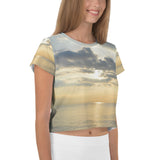 Crop Tee - Cloudy Beach Sunset