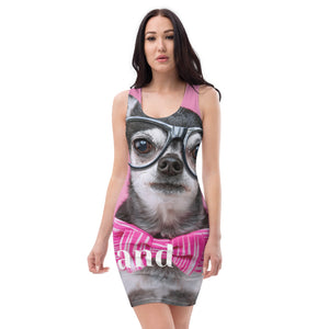 Fitted Dress - Chihuahua with bow