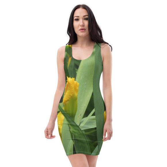 Fitted Dress - Yellow Daffodils