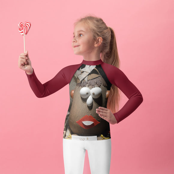 Kids Rash Guard - Chocolate Man (Burgundy)