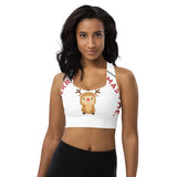 Longline sports bra - Reindeer/Merry Christmas