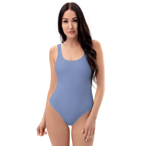 One-Piece Swimsuit - Blue/Lavender (solid/plain)