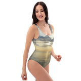 One-Piece Swimsuit - Cloudy Beach Sunset