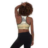 Padded Sports Bra - Cloudy Beach Sunset