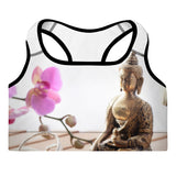 Padded Sports Bra - Zen Buddha with Orchid