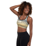 Padded Sports Bra - Cloudy Beach Sunset