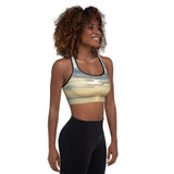 Padded Sports Bra - Cloudy Beach Sunset