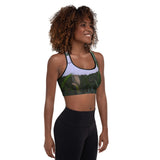 Padded Sports Bra - Mushrooms in Grass