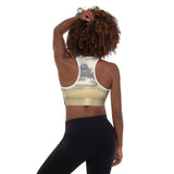 Padded Sports Bra - Cloudy Beach Sunset