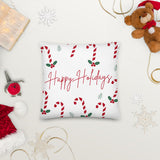 Premium Pillow - Happy Holidays (White Background)