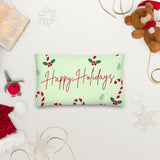 Premium Pillow - Happy Holidays (Green Background)