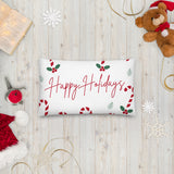 Premium Pillow - Happy Holidays (White Background)