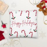 Premium Pillow - Happy Holidays (White Background)