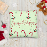 Premium Pillow - Happy Holidays (Green Background)