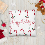 Premium Pillow - Happy Holidays (White Background)