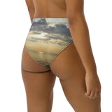 Recycled high-waisted bikini bottom - Cloudy Beach Sunset