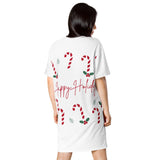 T-shirt dress - Happy Holidays (White Background)