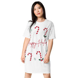 T-shirt dress - Happy Holidays (White Background)