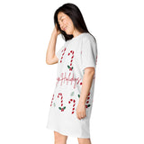 T-shirt dress - Happy Holidays (White Background)