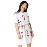 T-shirt dress - Happy Holidays (White Background)