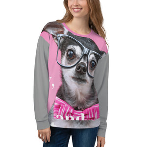 Unisex Sweatshirt - Chihuahua in Glasses - Study, Eat, Sleep, Repeat Collection