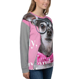 Unisex Sweatshirt - Chihuahua in Glasses - Study, Eat, Sleep, Repeat Collection