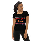 Zen Women's Athletic T-shirt - What You Think You Become (Black)