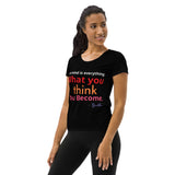 Zen Women's Athletic T-shirt - What You Think You Become (Black)