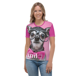 Women's T-shirt - Chihuahua in Glasses (Study, Eat, Sleep, Repeat)