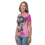 Women's T-shirt - Chihuahua in Glasses (Study, Eat, Sleep, Repeat)