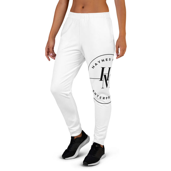 Women's Joggers Sweatpants - White with HME logo