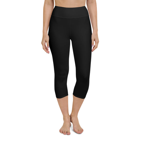 Yoga Capri Leggings - Black (plain)