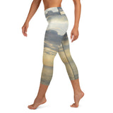 Yoga Capri Leggings - Cloudy Beach Sunset