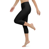 Yoga Capri Leggings - Black (plain)