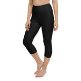 Yoga Capri Leggings - Black (plain)