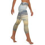 Yoga Capri Leggings - Cloudy Beach Sunset