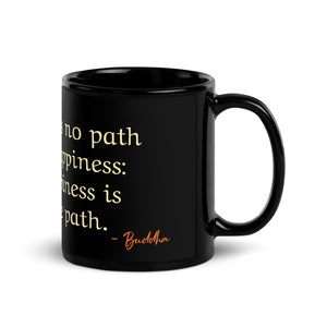 Zen Black Glossy Mug - Buddha (Black) - Happiness