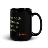 Zen Black Glossy Mug - Buddha (Black) - Happiness