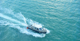 Beach Towel - Boat in Water aerial view