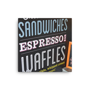 Canvas - Sandwiches & Espresso sign