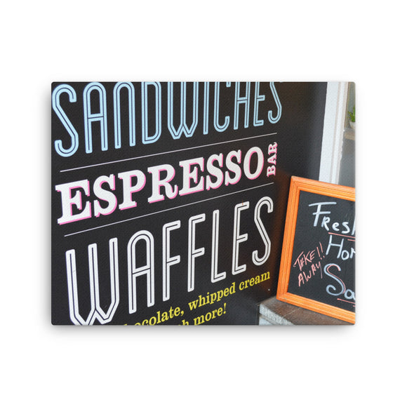 Canvas - Sandwiches & Espresso sign