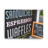 Canvas - Sandwiches & Espresso sign