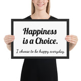 Framed poster - Happiness is a Choice