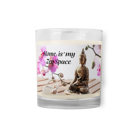 Glass jar soy wax candle - Zen Buddha design