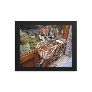 Framed photo paper poster - Bike in Window