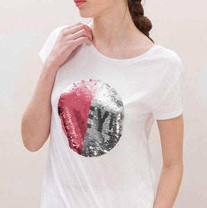 Custom Sequin Women T-Shirt (Circle)